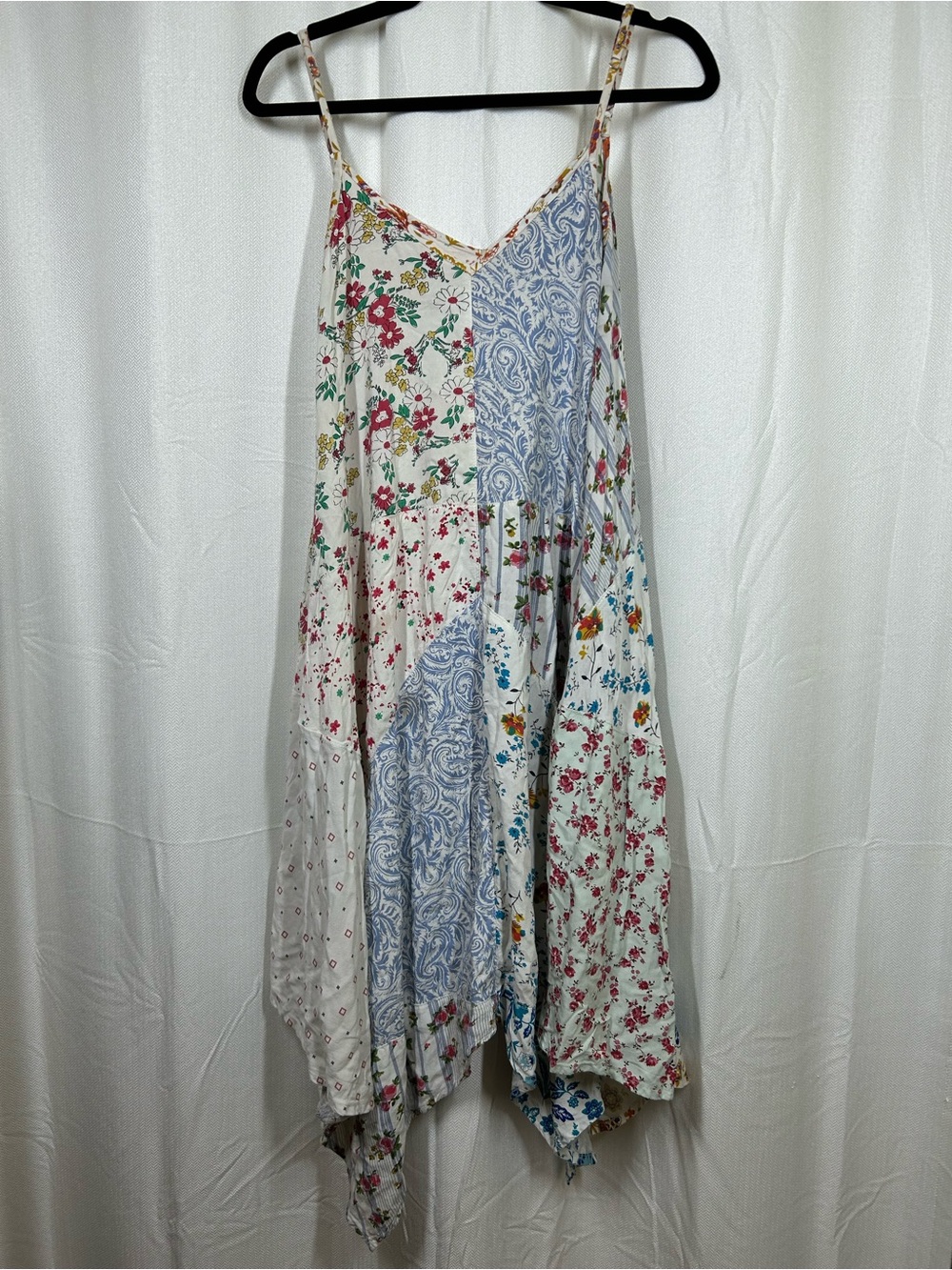 Paani Patchwork Tank Dress Floral Size Small Boho Women’s Spaghetti Straps